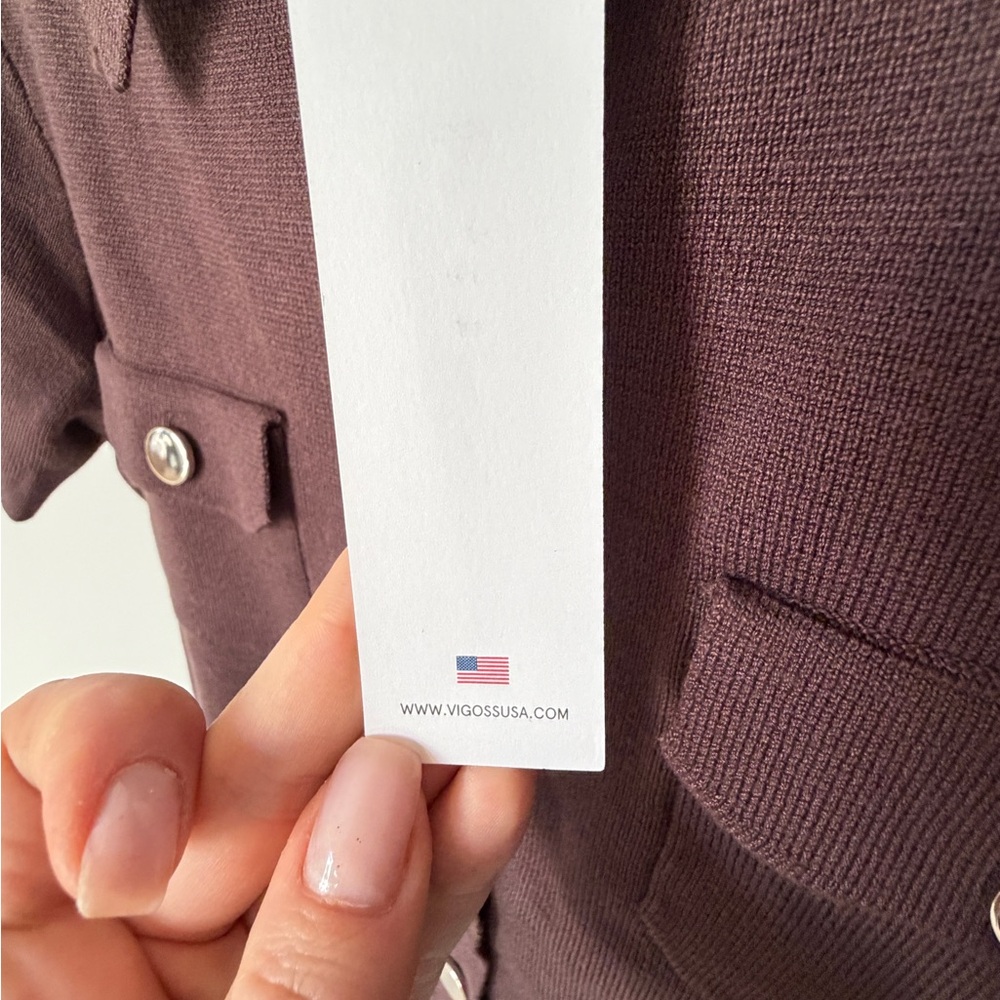 Vigoss Chocolate Button-Up Cardigan - Picture 7 of 10